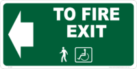 TO FIRE EXIT sign