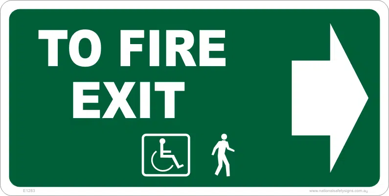 TO FIRE EXIT sign