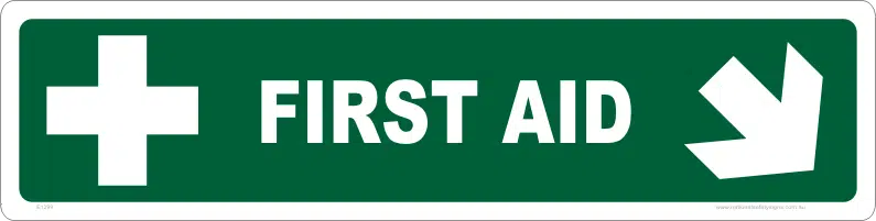 first aid arrow right, down