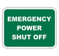 Emergency Power Shut Off sign E1224