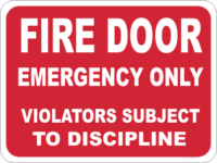 fire door sign
