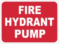 fire hydrant pump safety sign