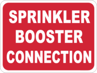 fire sprinkler booster safety sign