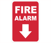 fire alarm arrow down sign