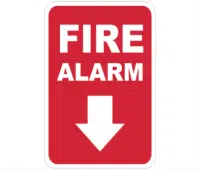fire alarm arrow down sign