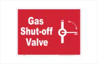 Gas shut off valve sign