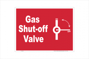 Gas Shut off Valve sign - National Safety Signs