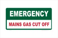 Main Gas Cut Off sign