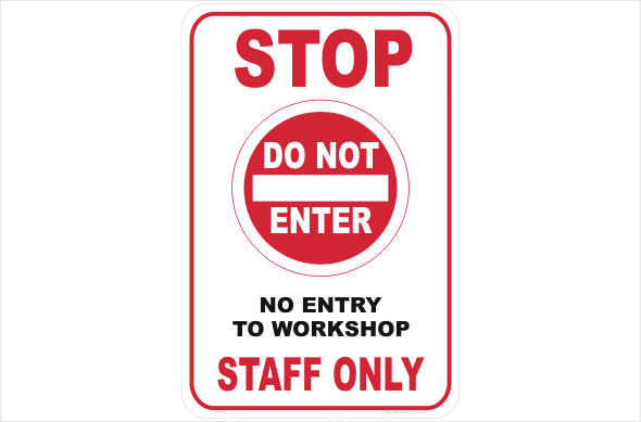 No Entry To Workshop IN16123 National Safety Signs