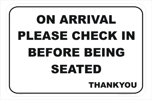 Reception Area sign