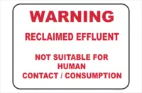 warning reclaimed effluent