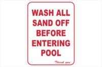 wash sand off before entering pool