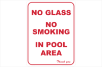 no glass no smoking in pool area