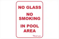 no glass no smoking in pool area