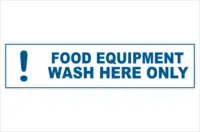 Wash food equipment here