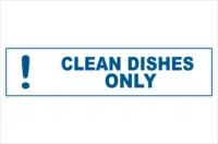 Clean dishes only