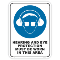 Hearing & Eye Protection safety sign - AS1319 compliant, National Safety Signs Australia