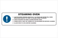 Steaming Oven Use. Steaming Oven warning sign