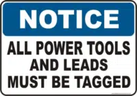 power tools tagged, power leads tagged