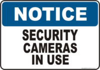 Security Camera Notice sign