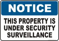 Security Camera Notice sign