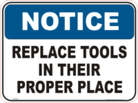 Tools Notice sign