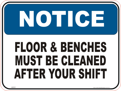 Clean Workplace Notice sign