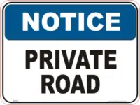 Private Road Sign