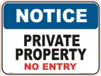 private property sign, no entry sign