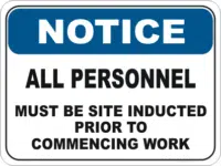 Personnel Induction sign