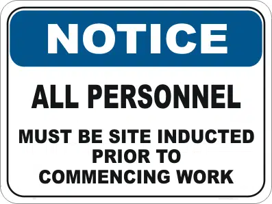 Personnel Induction sign