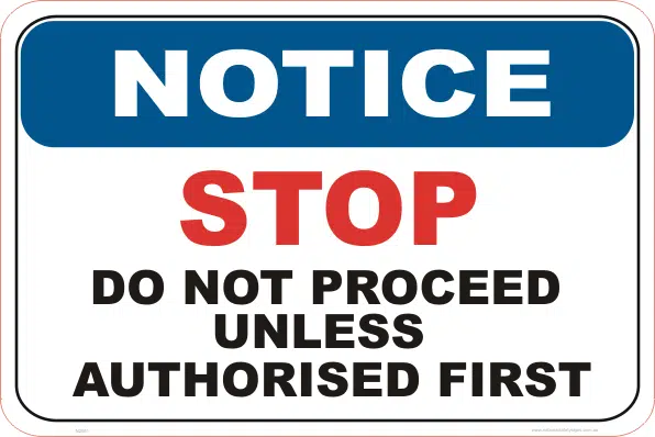Stop do not proceed sign