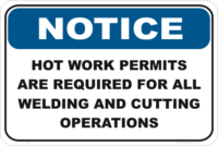 Hot Work Permit required sign