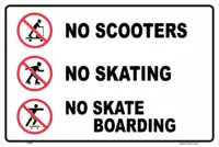 No Scooters No Skating No Skateboarding Signs - Prohibition Sign P2258