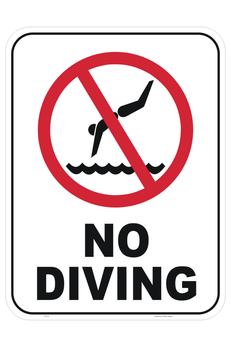 No Diving sign P2210 National Safety Signs