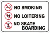 No Smoking No Loitering No Skateboarding P2255