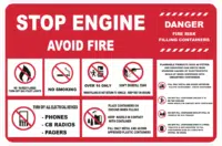 Stop Engine petrol pump sign