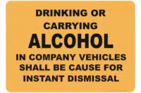 no alcohol in vehicles