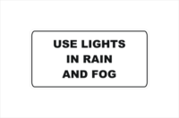 use lights in rain and fog