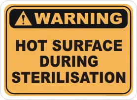 hot surface, hot surface during sterilisation