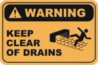 Keep clear of Drains warning sign