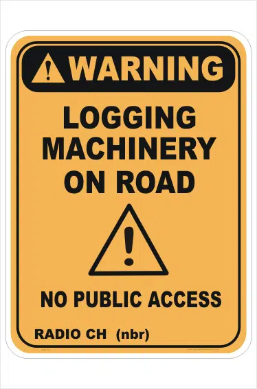 Logging Machinery sign