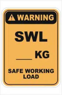 Safe Working Load sign