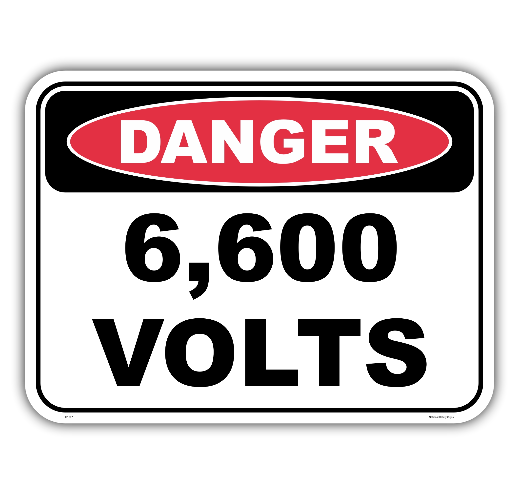 Danger 6600 volts safety sign - AS1319 compliant, National Safety Signs Australia