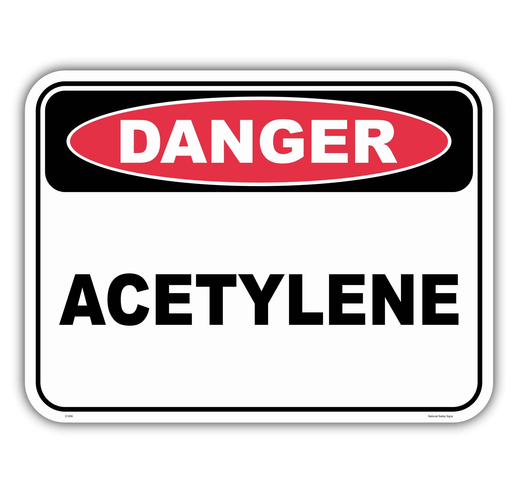 Danger acetylene safety sign - AS1319 compliant, National Safety Signs Australia