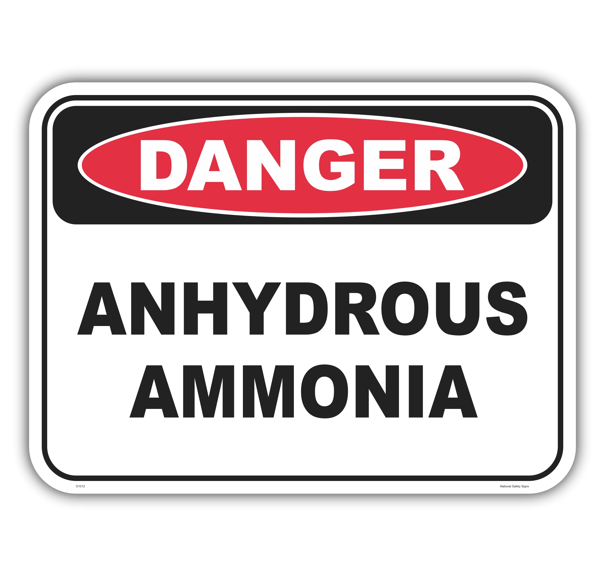 Danger anhydrous ammonia safety sign - AS1319 compliant, National Safety Signs Australia