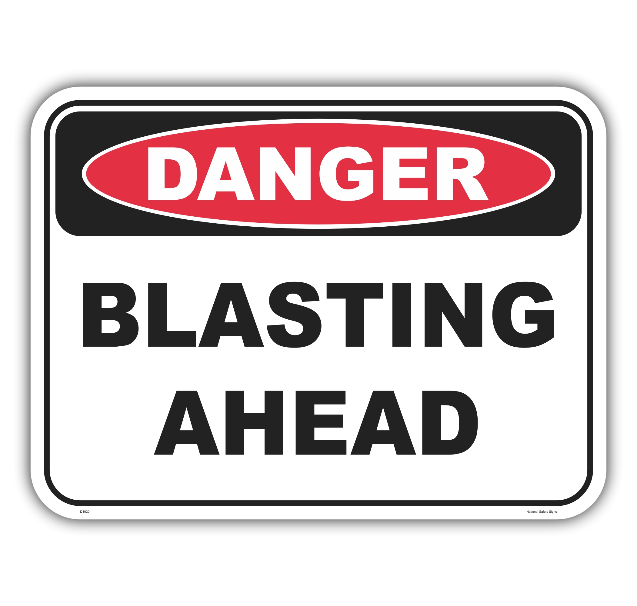 Danger blasting ahed safety sign - AS1319 compliant, National Safety Signs Australia