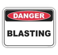 Danger blasting safety sign - AS1319 compliant, National Safety Signs Australia