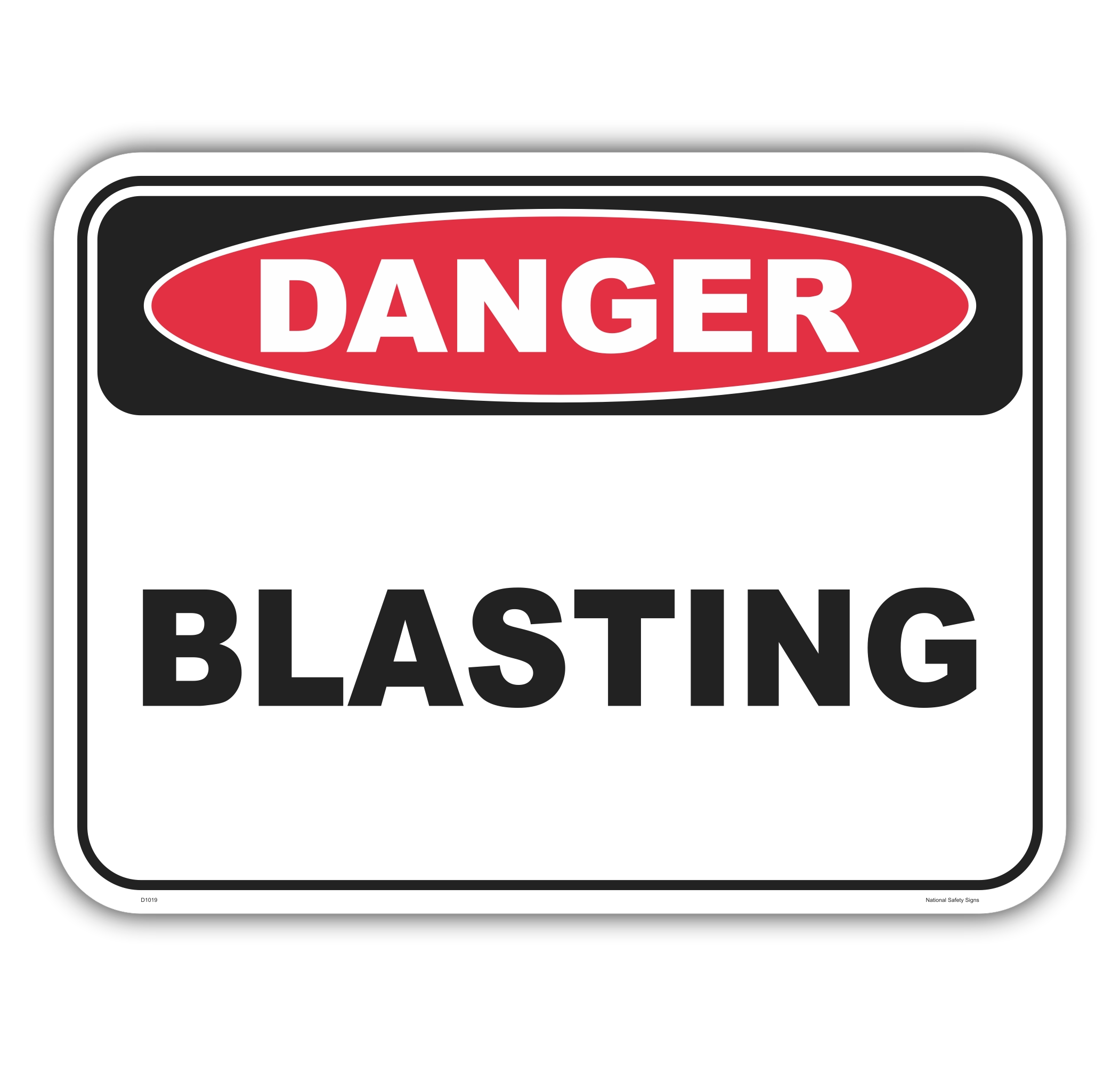 Danger blasting safety sign - AS1319 compliant, National Safety Signs Australia