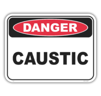 Danger caustic safety sign - AS1319 compliant, National Safety Signs Australia